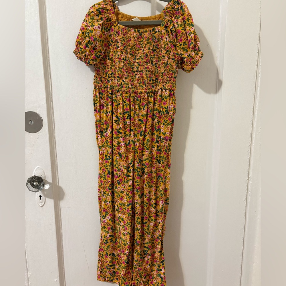 J.Crew Crewcuts Yellow Floral Jumpsuit - Size 5